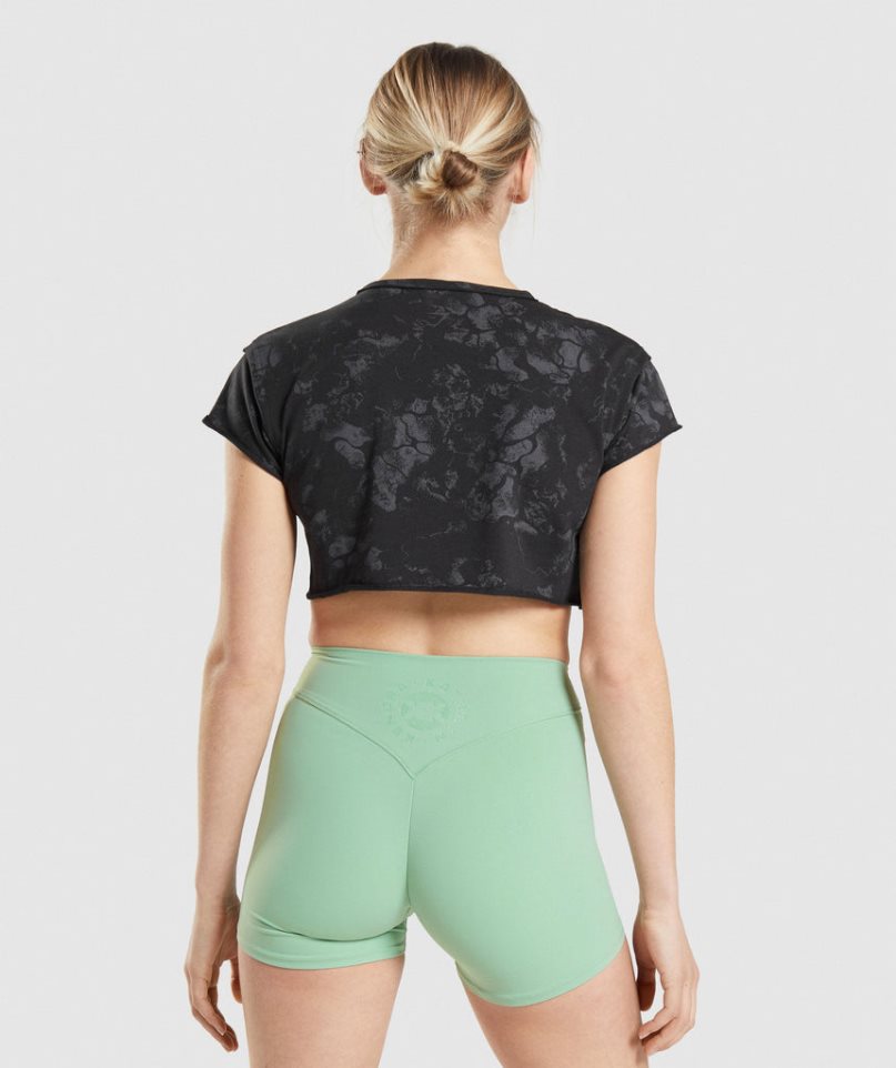 Women's Gymshark KK Fit Raw Cropped Tops Black | NZ 4NEHVD